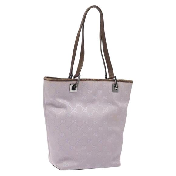GUCCI GG Canvas Tote Bag Purple Silver - Picture 1 of 16